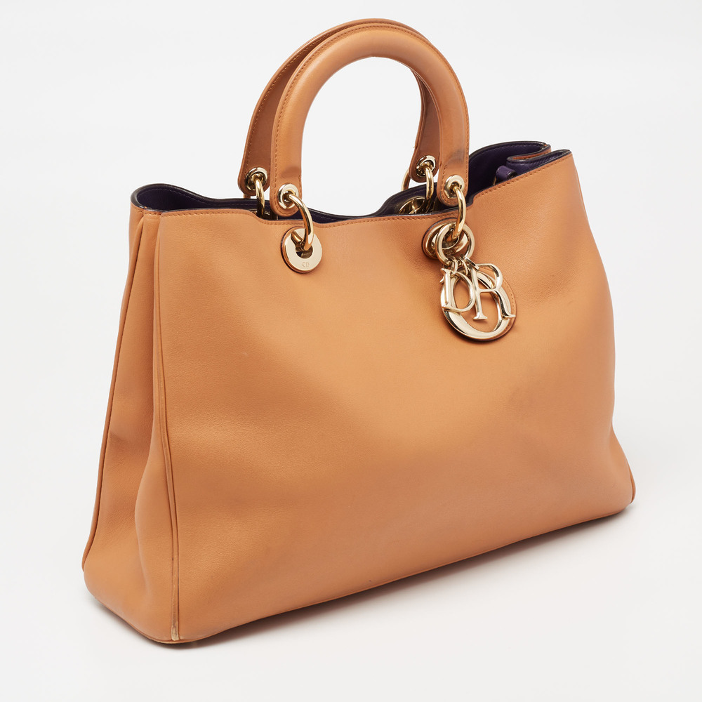DIOR Brown Leather Large issimo Shopper Tote - Picture 3 of 9